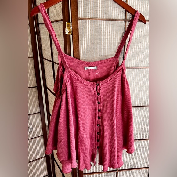 Free People We the Free Dream Weaver button front oversize  Trapeze Tank Top - Picture 5 of 8